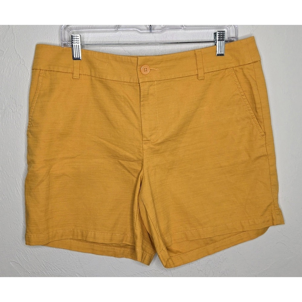 LOFT Outlet Shorts Size 10 Yellow 6" Inseam Dressy Chino 100% Cotton Pockets